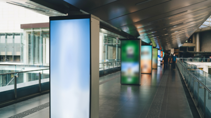 An out of home ad on a digital screen